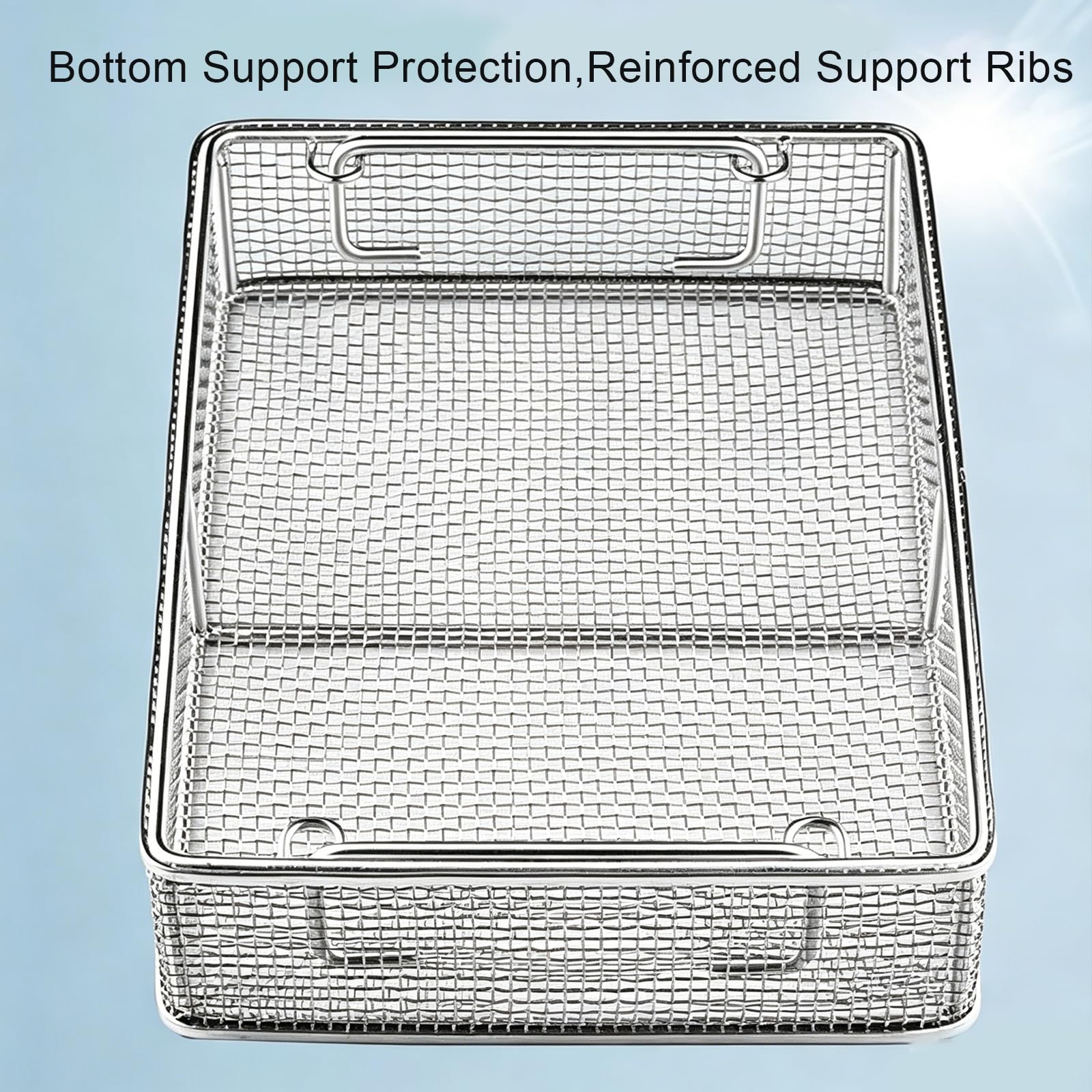 Cesta de instrumentos médicos, bandeja perforada de acero inoxidable 304 para herramientas quirúrgicas, dentales, ortopédicas y otorrinolaringológicas, grado hospitalario, agujeros de 4 mm