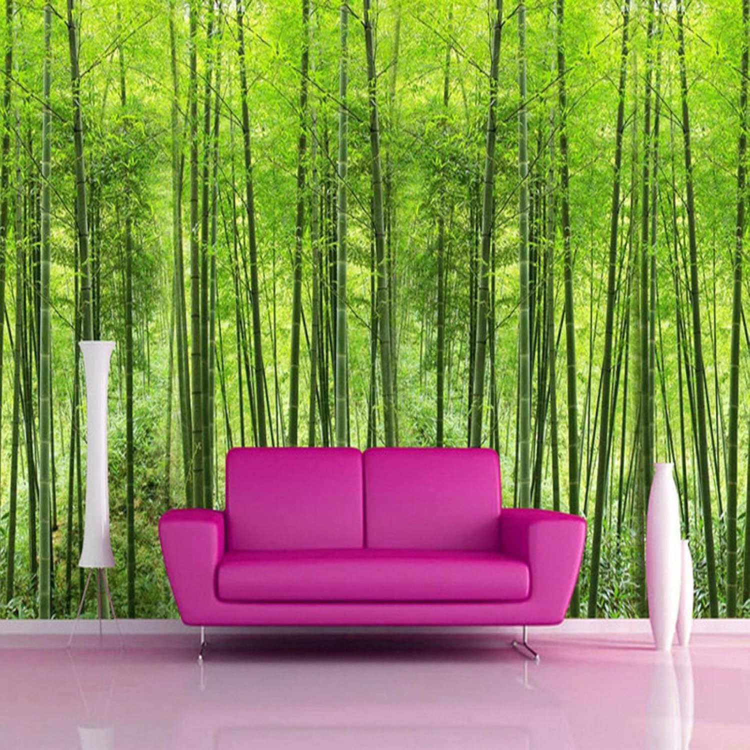 Green Bamboo Forest 3D Wall Murals, Natural Landscape Large