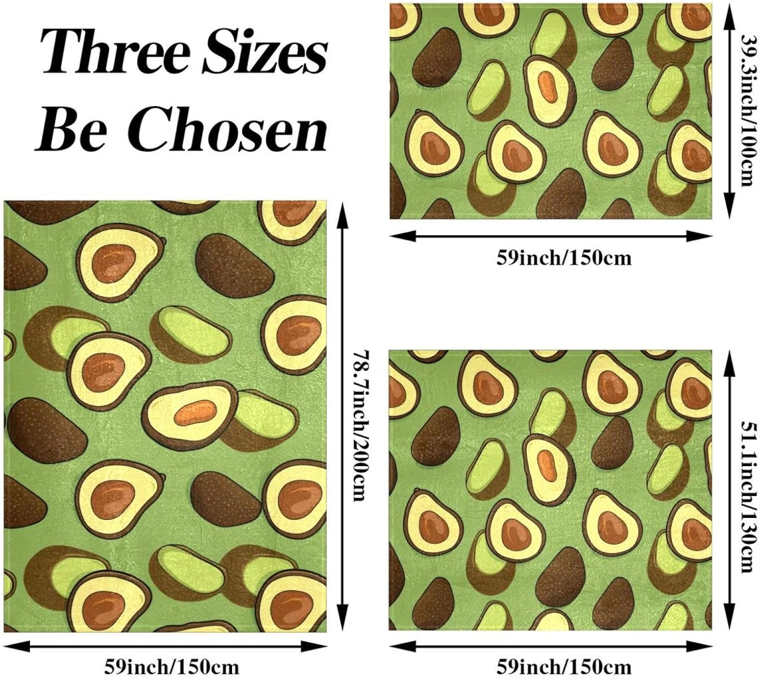 スローブランケット、ソフトブランケットとスロー、アボカドグリーンの背景、59x51インチ