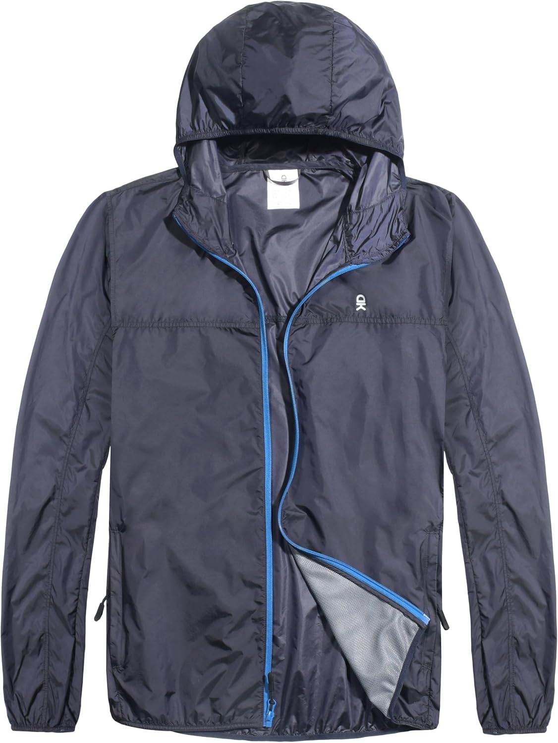 Little Donkey Andy Men's Lightweight Packable Sun Protection Jacket Quick Dry Full Zip Hooded Windbreaker for Hiking
