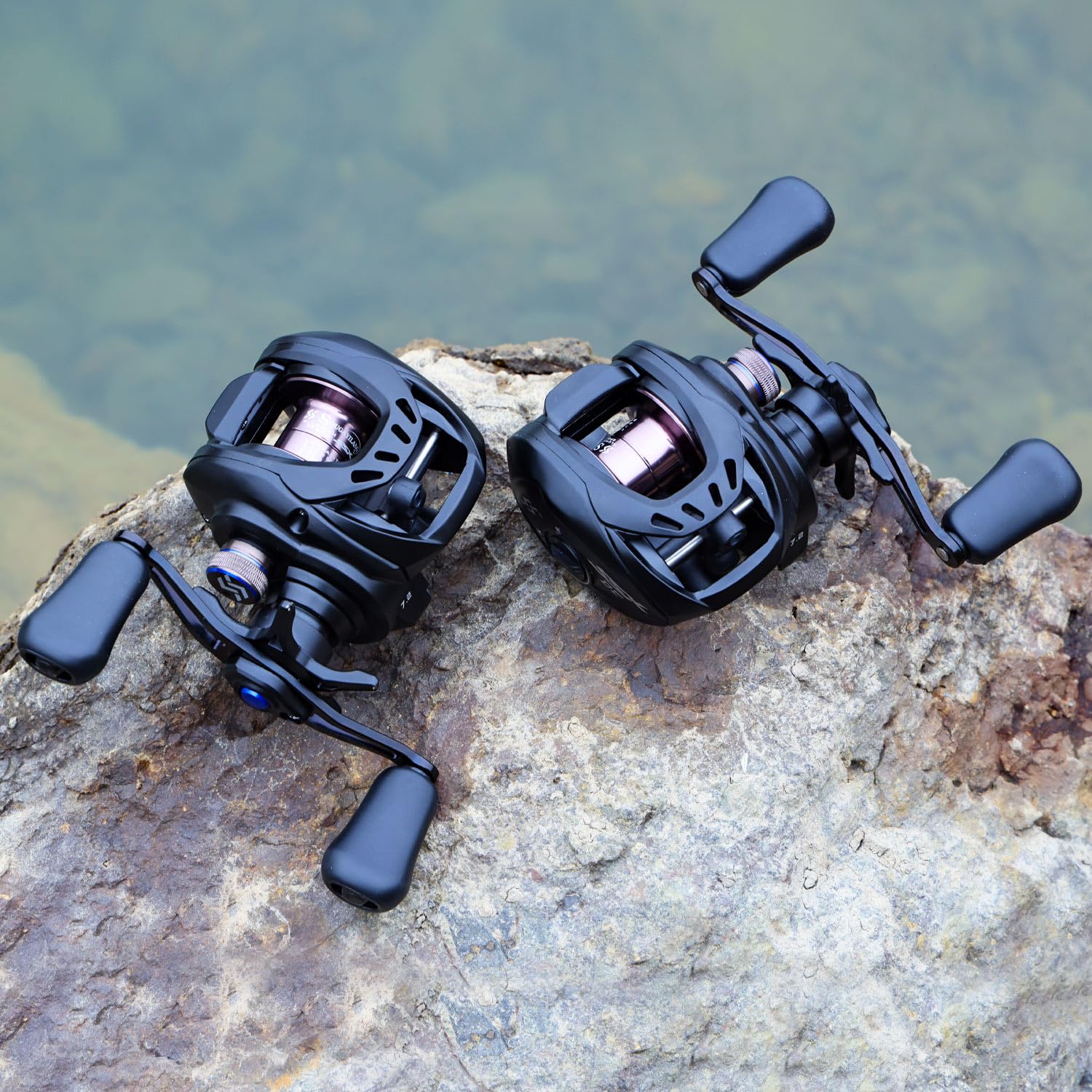 Sougayilang SSX-DC Baitcasting-Rolle–Digitales Bremssystem mit Mikrocomputersteuerung, kompaktes Aluminiumgehäuse, Übersetzung 7.2:1,maximale Bremskraft 10 kg,für Barschangeln und Küstenangeln.