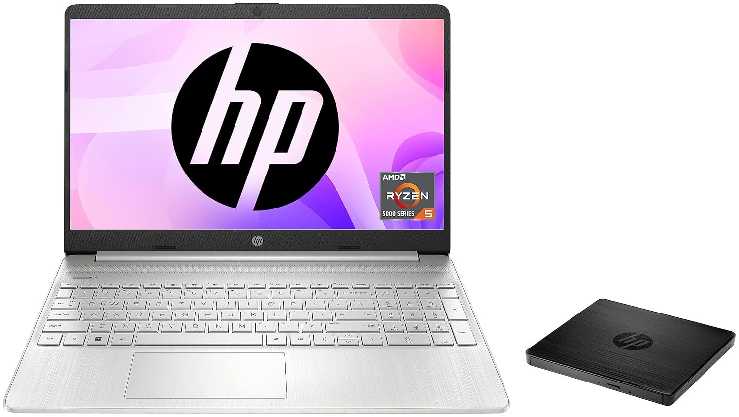 Amazon.in Buy HP 15s, Ryzen 55500U, MicroEdge & F6V97AAACJ External USB DVDRW Drive Online