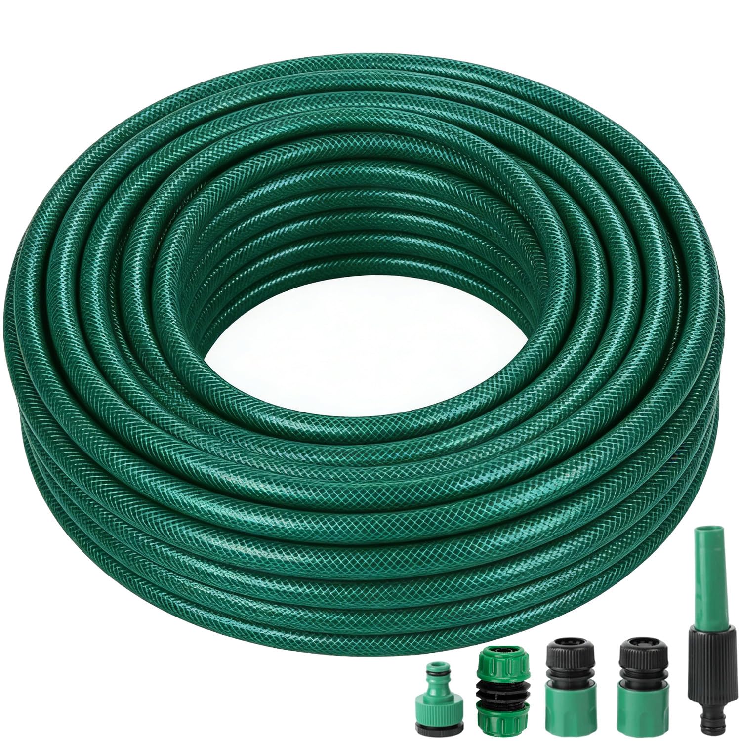 5m Non-Expanding Garden Hose,Reinforced Hose Pipe with Spray Gun,Hosepipes for Garden Water Hoses Burst-Resistant,High-Pressure,All-Weather Use for Lawns,Gardens,and Outdoor Cleaning