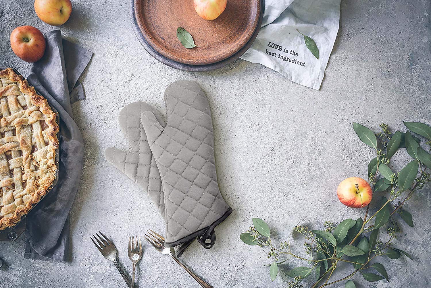 FineDecor Professional Cotton Oven Mitt, Oven Mitts with Quilted