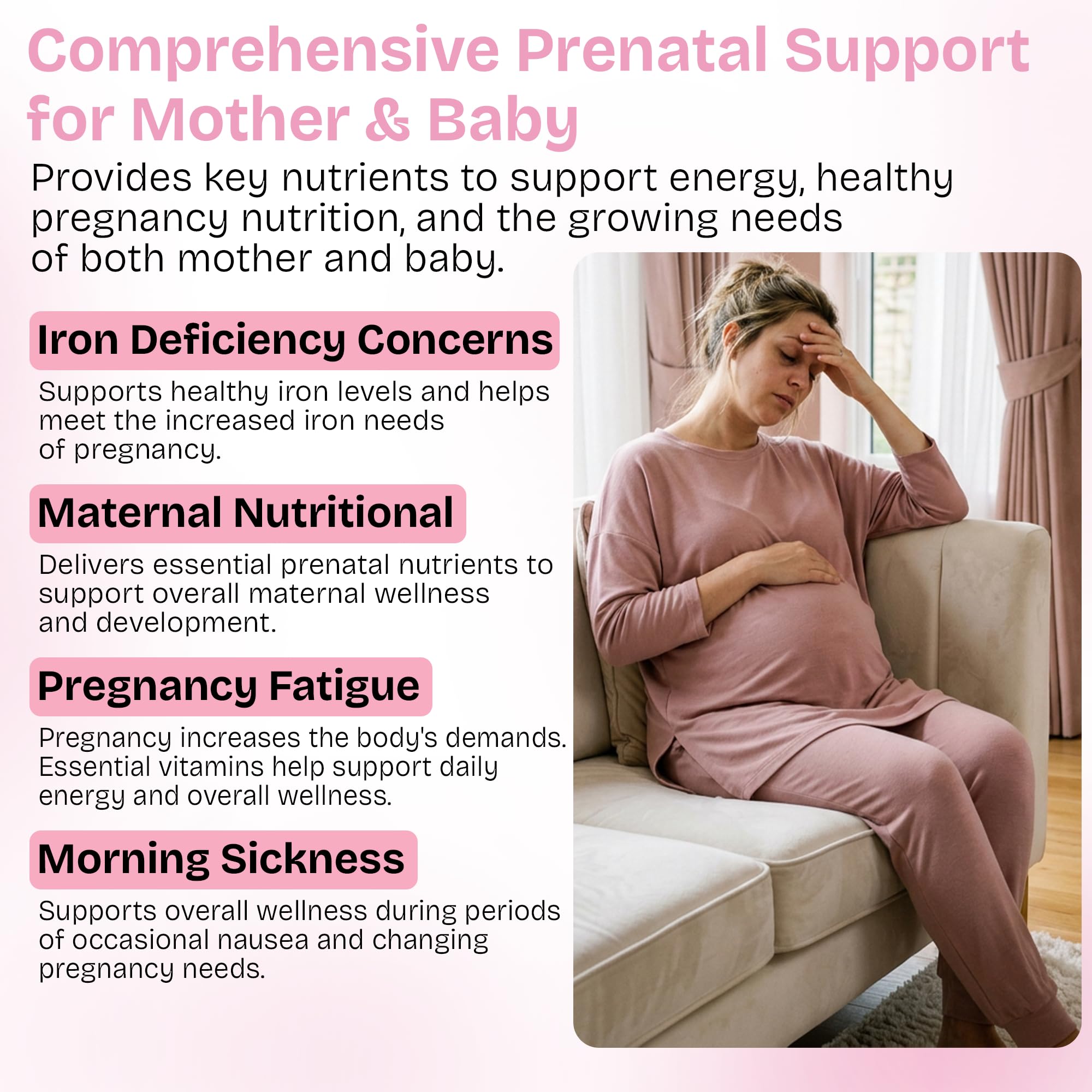 Prenatal Vitamins for Women Gummies with DHA, Methylfolate & Iron | Strawberry Flavor Prenatal Vitamins Supports Daily Nutrition During Pregnancy | Low Sugar, 90 Count — Amazon image 7