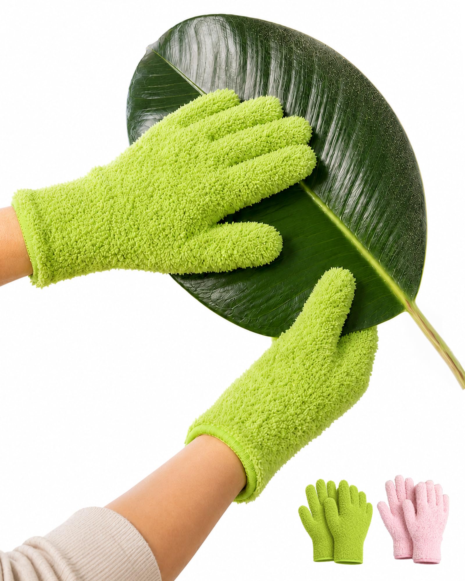 Bamworld Microfiber Gloves for Plant Dusting and Garden Care 2 Pair โ image 1