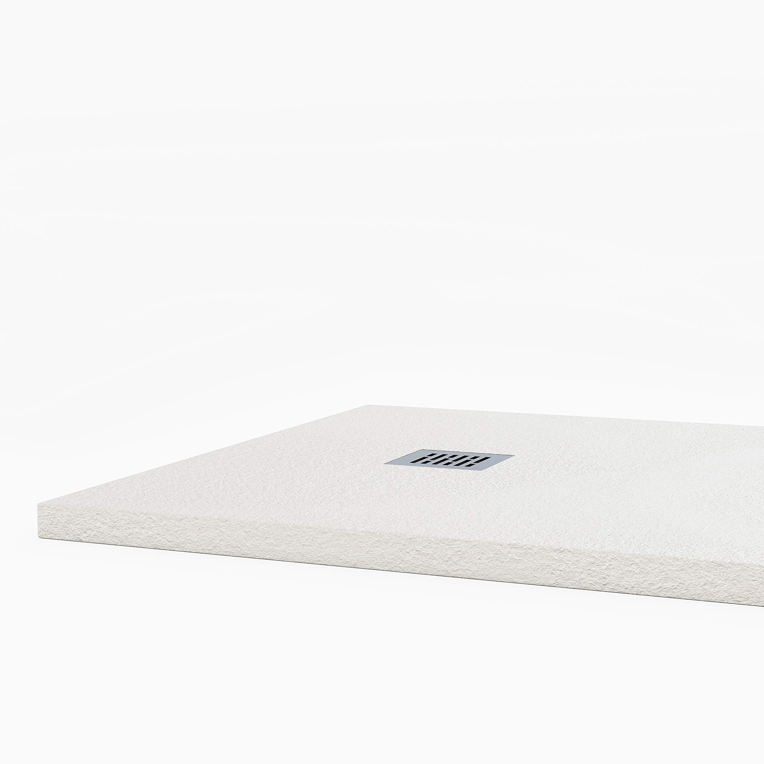 Lafiness - Douchebak - Met 70 x 70 CM - Staal - Wit