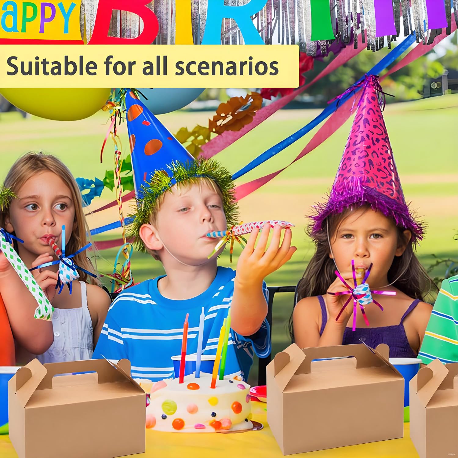 20 Pezzi Scatola Happy Meal, Scatola Carta Kraft Vintage, Box carta Kraft per Alimenti, Marrone, Box Cartone D'Imballaggio Caramella, per Biscotti, Pollo Fritto, Torte