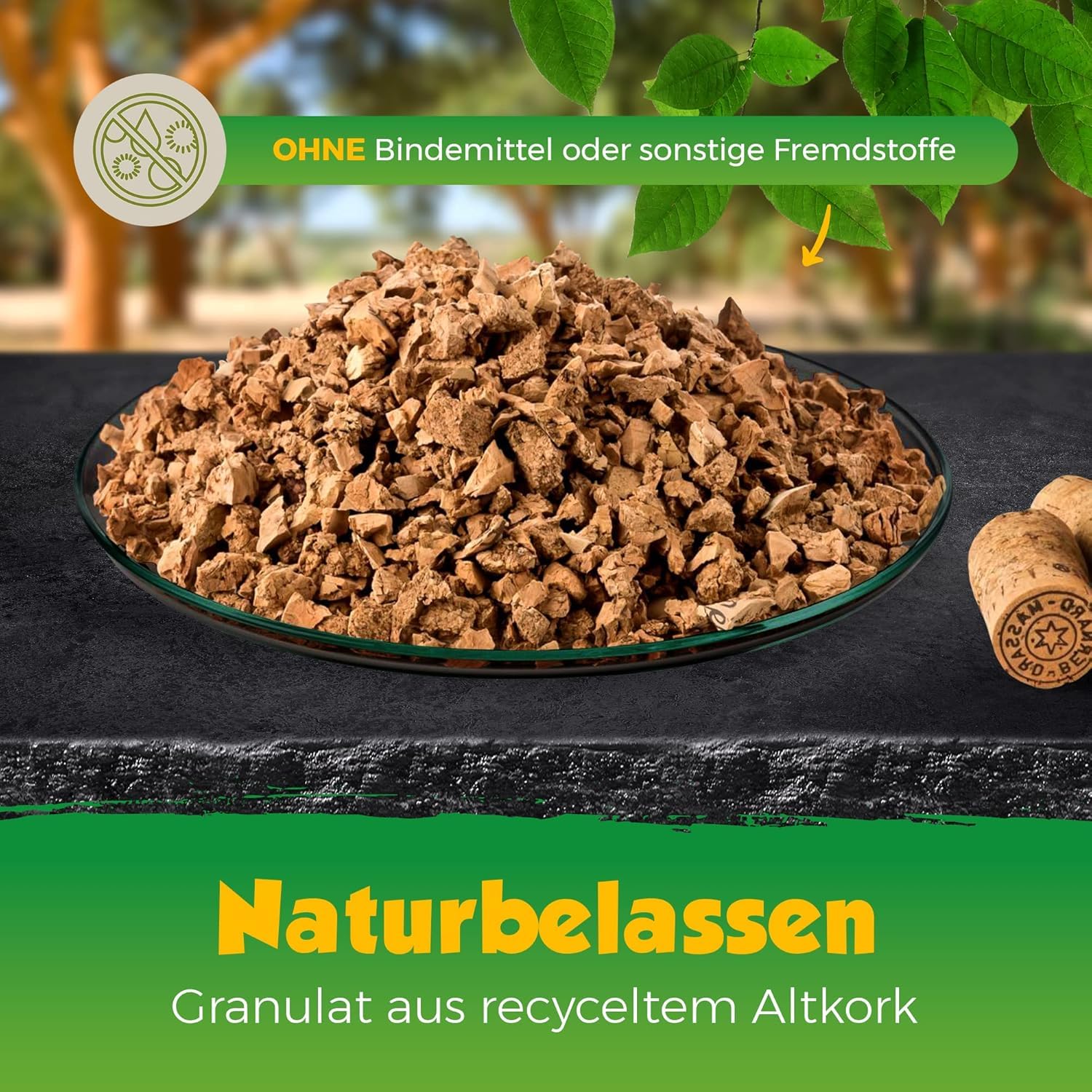 Granulés de liège 3-8 mm 100 litres liège naturel recyclé sac papier