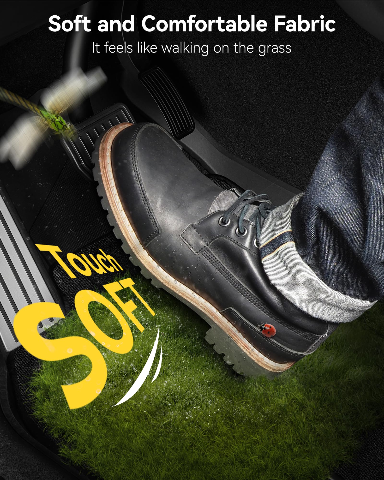 3W Floor Mats Front Carpet Fit for 2015-2025 Ford F150 F-150 Lightning SuperCrew Cab TPE All Weather Heavy — view 7