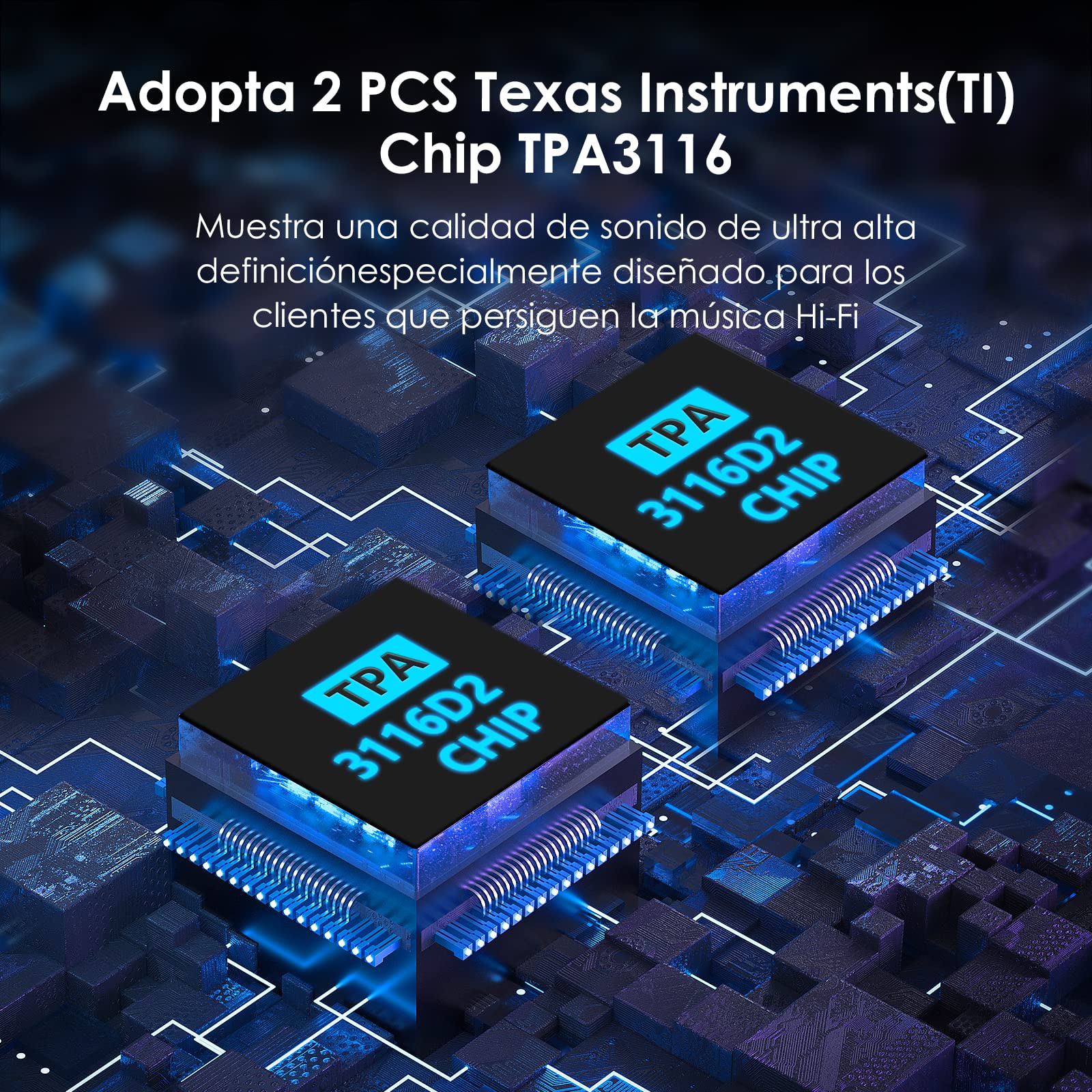 Fosi Audio BL20A 200 vatios Amplificador Audio Bluetooth 5.0 Home Audio Amplificador estéreo Mini Hi-Fi Clase D Amplificador Integrado U-Disk AUX con Control Remoto para Altavoces domésticos