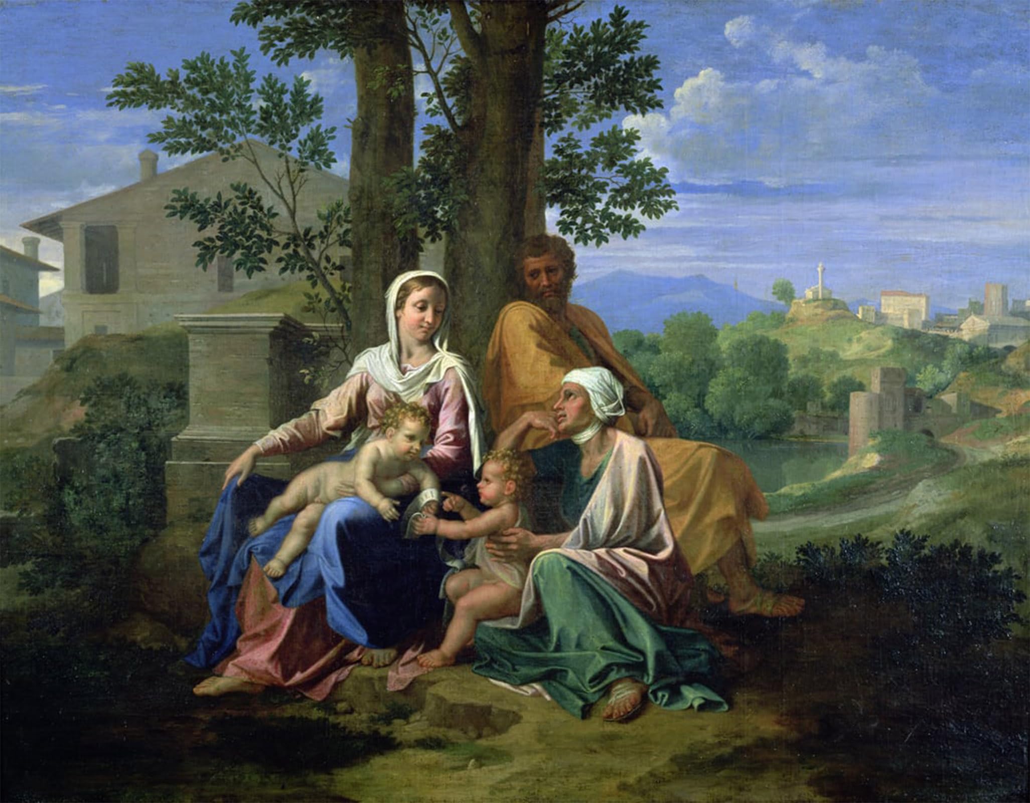 SERENDIPITP Aesthetic Poster Photo Wall Print Retro Picture the Holy Family by Nicolas Poussin Modern Wall Artwork for Home Decor 60x90cm