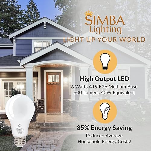 Miniatura 3 de Simba Lighting - Bombillas LED para exteriores con sensor de fotocélula de atardecer al amanecer, encendido y apagado automático, 4 unidades, A19, 6
