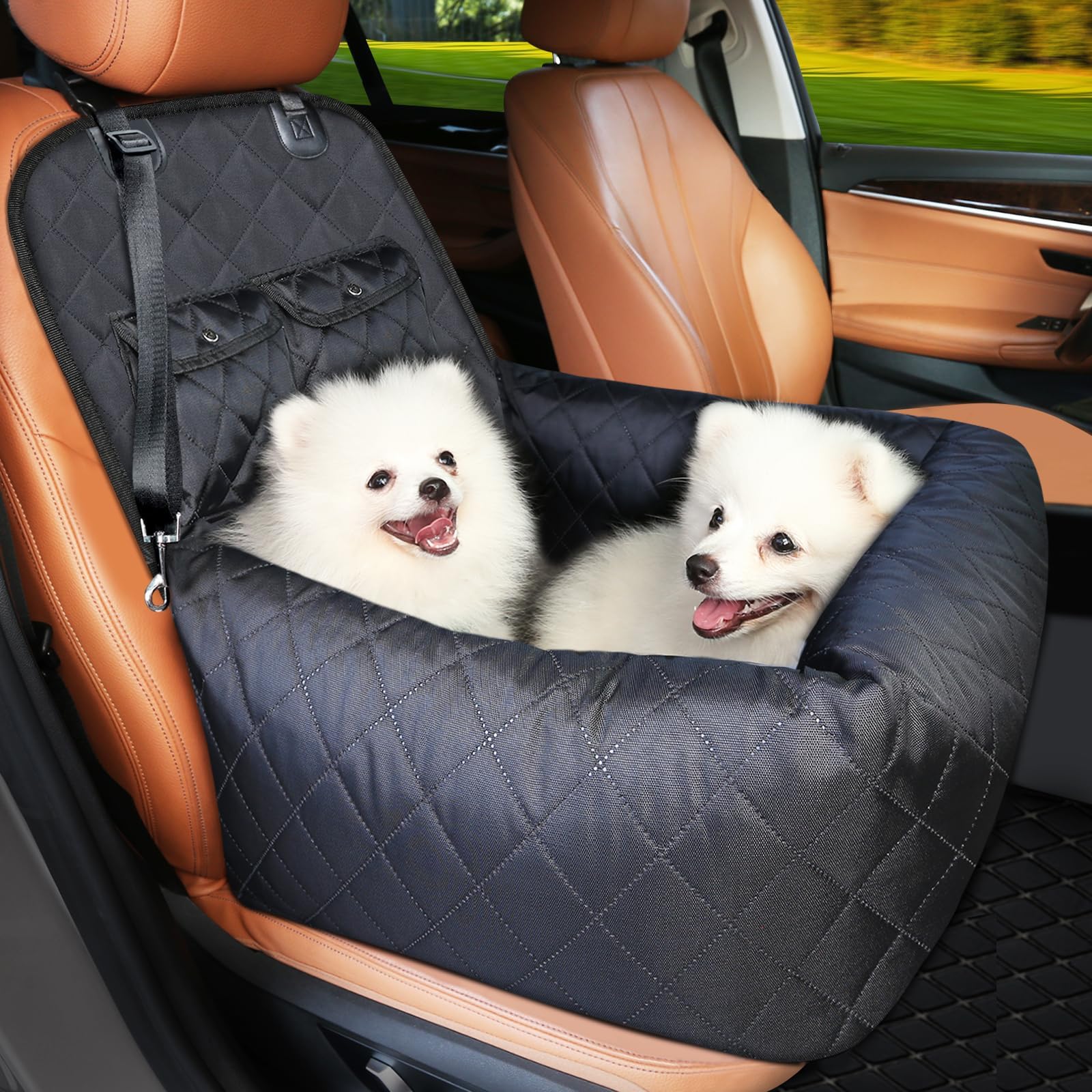 Cajmols Dog Car Seat for Medium Dogs and 2 Small Dogs Cats