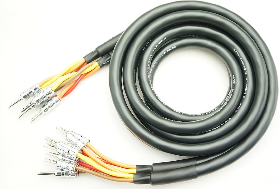 MOGAMI 3104 バナナプラグ付き 2mペア スピーカーケーブル Amazon | MOGAMI 3104 バイワイヤリング対応 2本ペア ロジウムバナナ