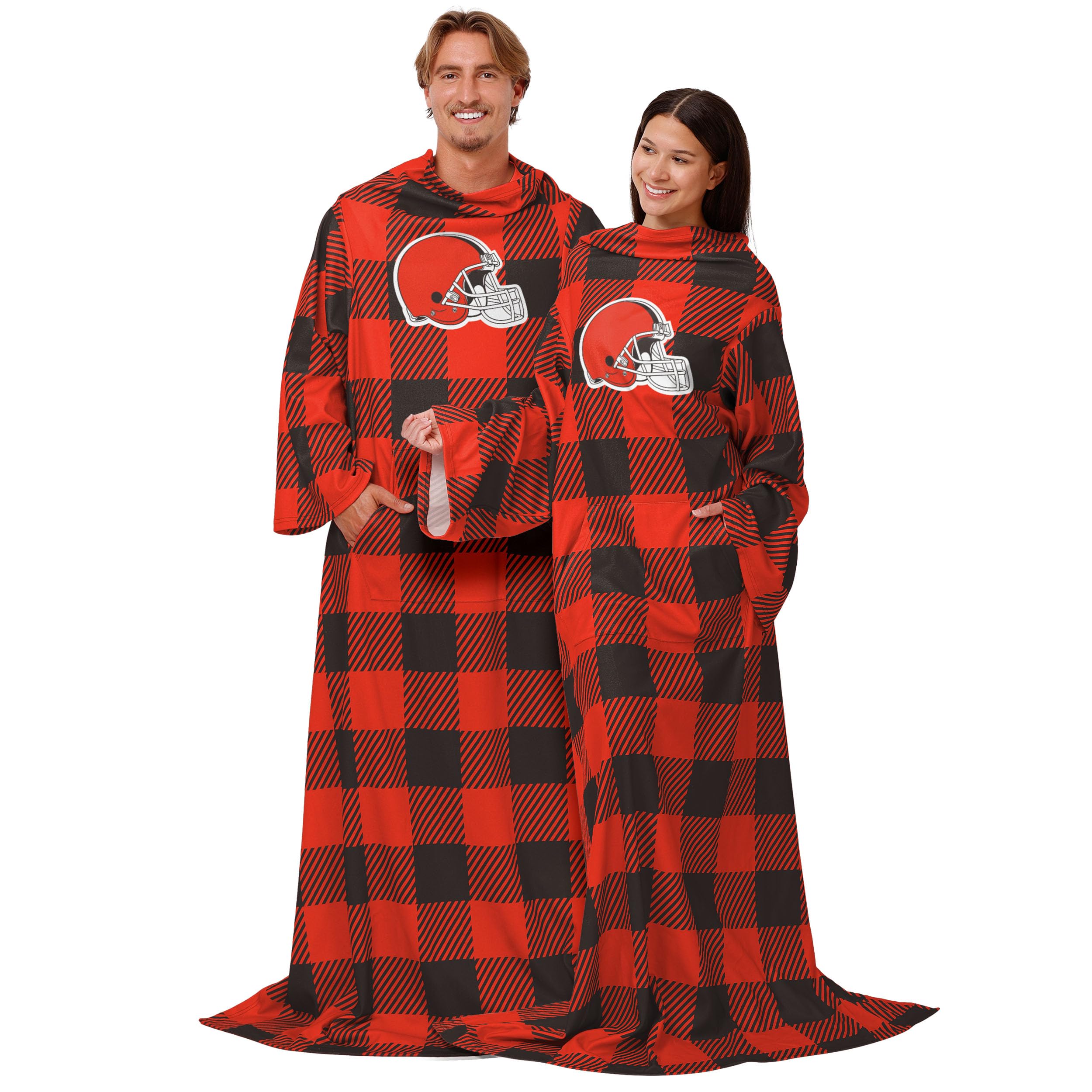 Plaid surdimensionné Cleveland Browns NFL FOCO couverture à porter de 121 x 180 cm pour fan