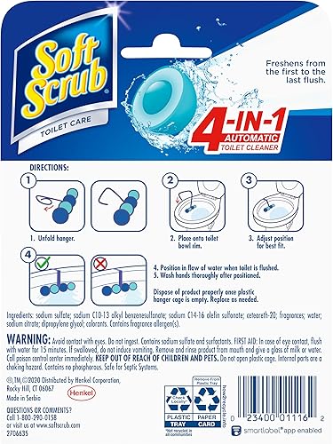 Miniatura 2 de Soft Scrub Cuidado del inodoro 4 en 1, aguas de zafiro, 1.76 oz