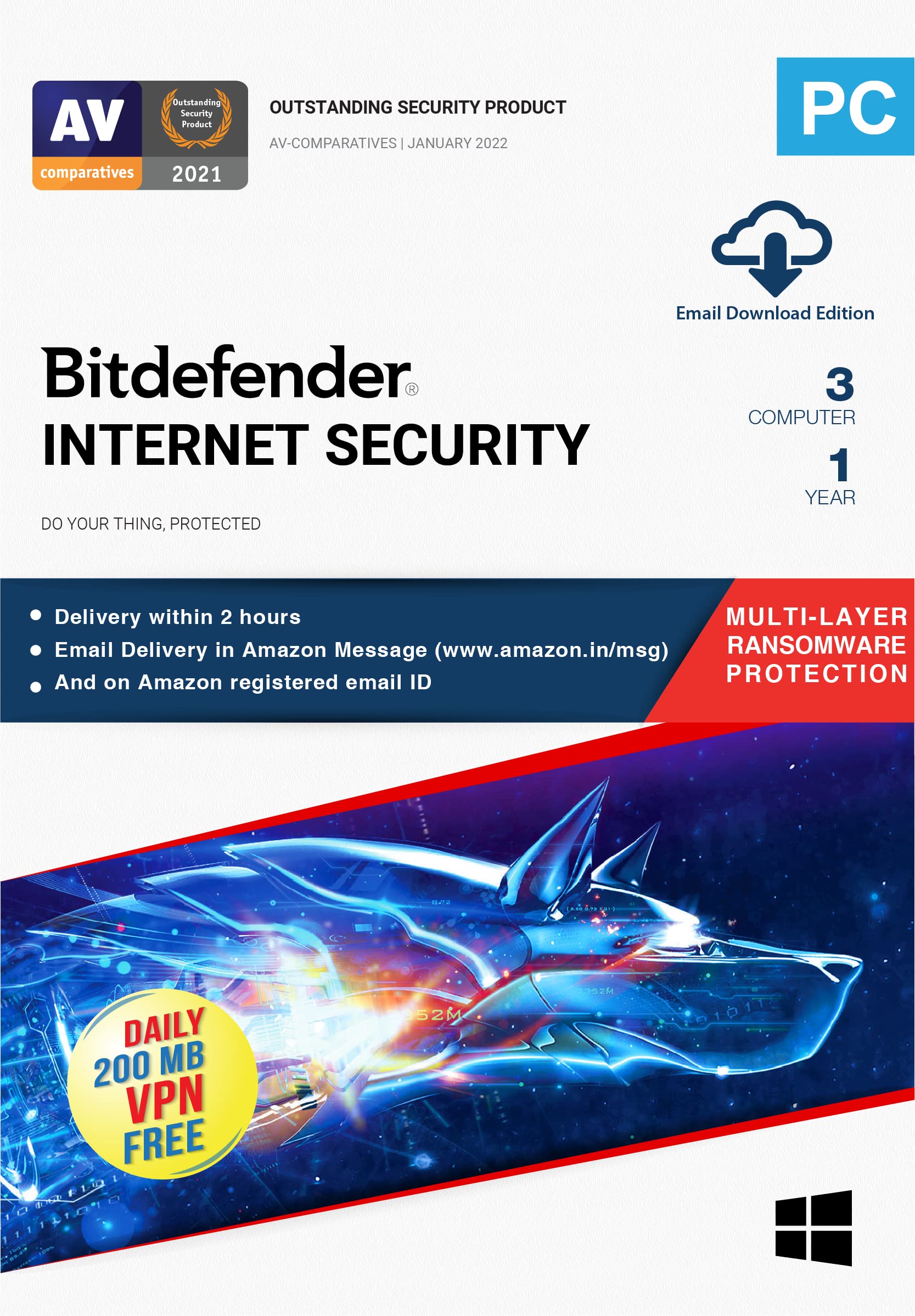 Bitdefender - 3 Computer,1 Year - Internet Security | Windows | Latest Version |(Single Activation Code) Email Delivery in 2 Hours- No CD |(Single Activation Code)-image-36