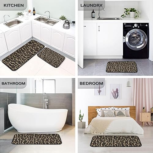 Miniatura 5 de Kitchen Mats for Floor 2 Piece Set Exotic Animal Skin Print, Anti Skid Cushioned Water Absorbent Kitchen Rugs Door Mat Floor Mats for Kitchen Sink