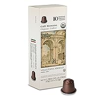 Vista 4 de Cápsulas de café expreso orgánico USDA Café Romano de aluminio para máquina Nespresso, paquete de 100 unidades, café expreso italiano 100% arábica
