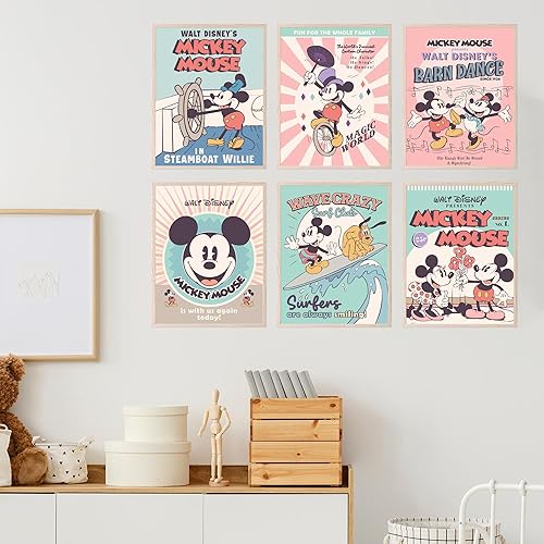 Vista 27 de BigWig Prints Decoración de pared de Mickey Mouse – Citas artísticas de pared de Mickey Mouse, imágenes de decoración de guardería, póster Cita