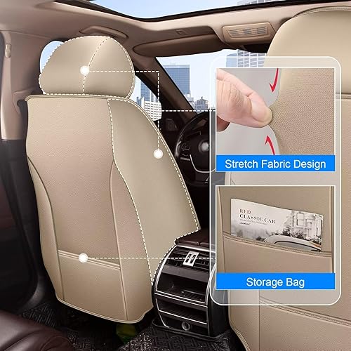 Miniatura 4 de IKABEVEM 2 fundas de asiento delantero de automóvil para Chevrolet Cruze 2011-2019, funda de asiento de piel sintética, impermeable, protector de