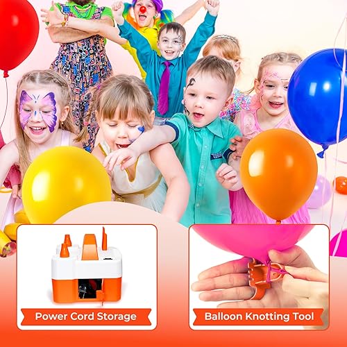 Miniatura 5 de ETENWOLF P400 Balloon Pump Electric for Balloons with 2 Nozzles 110V 550W Balloon Blower for Party Metalic Latex Foil Balloons, Balloon Inflator for