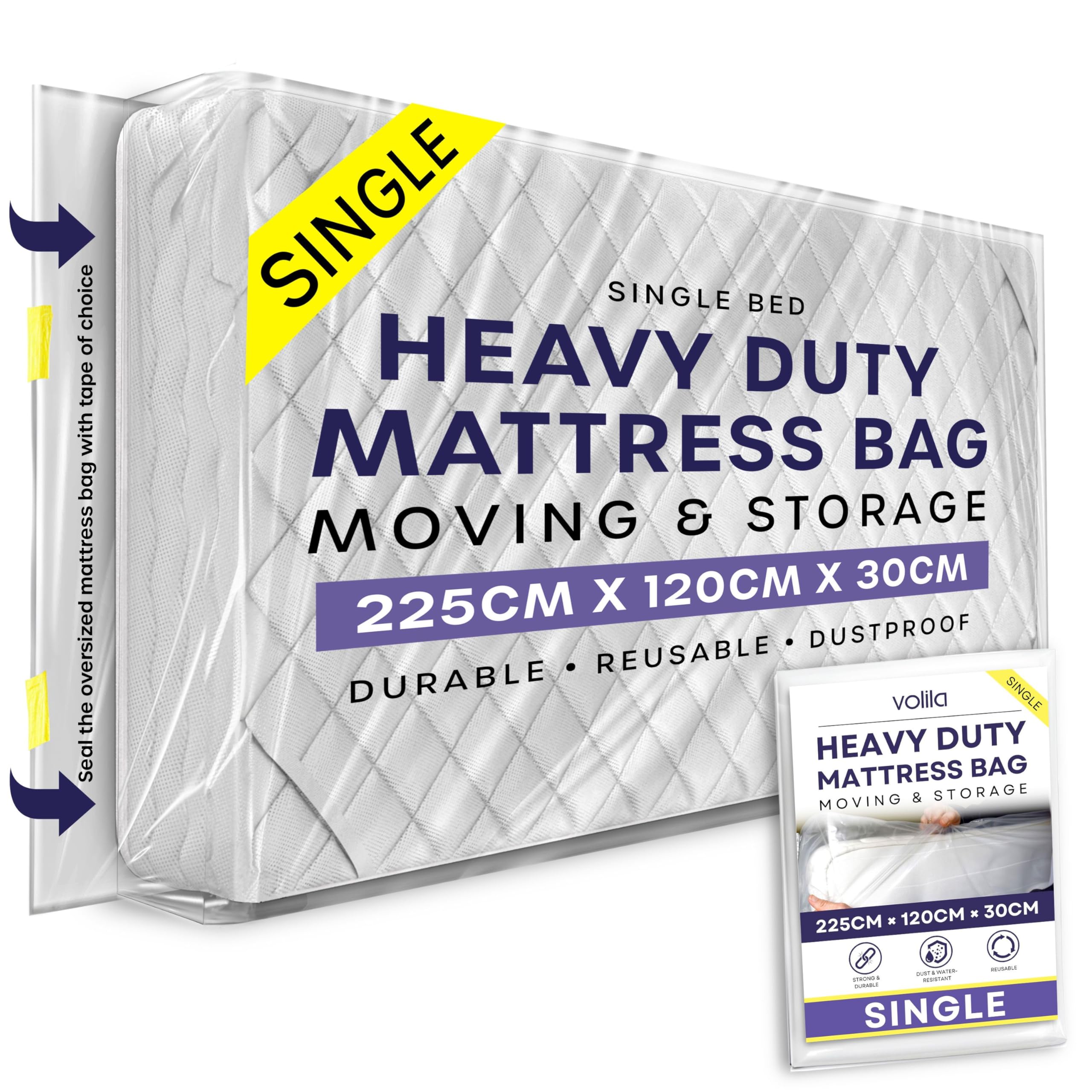 Custodia Protettiva Per Materassi - Sacco Impermeabile Opaco Per Traslochi E Conservazione - Foto 2