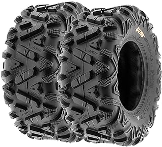 Set of 2 SunF A033 Power.I AT 25x10-12 ATV UTV Off-Road Tires All-Terrain, 6 Ply Tubeless
