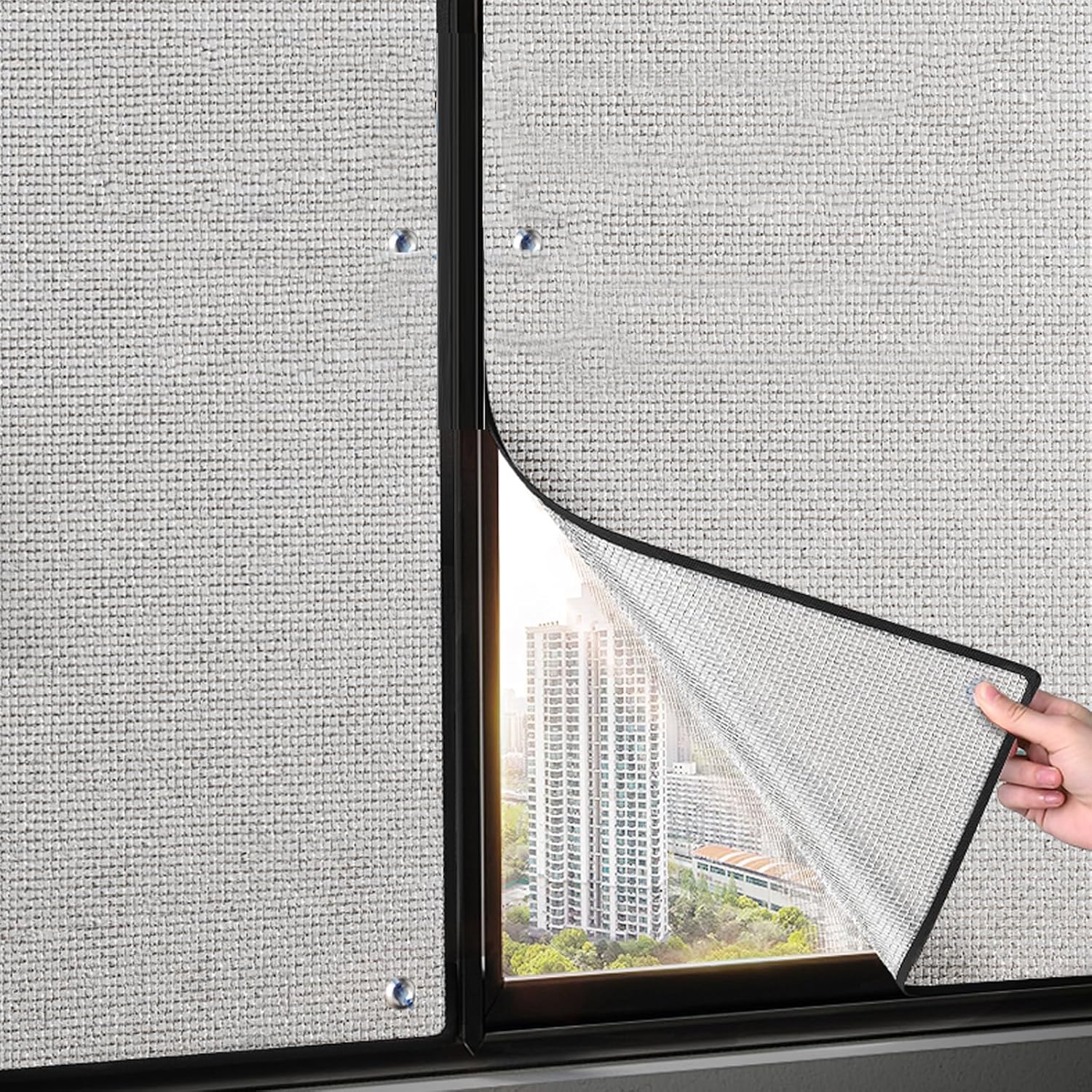 Pellicola for vetri riflettente anti-UV oscurante totale for il controllo del calore, tinta for la privacy riutilizzabile for l'home office(39''x71'')