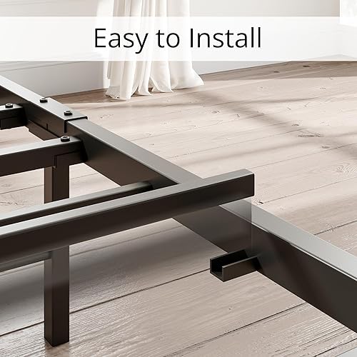 Miniatura 5 de LIKIMIO Base de cama tamaño King, cabecera de almacenamiento con estación de carga, sólida y estable, sin ruido, no necesita somier, fácil montaje