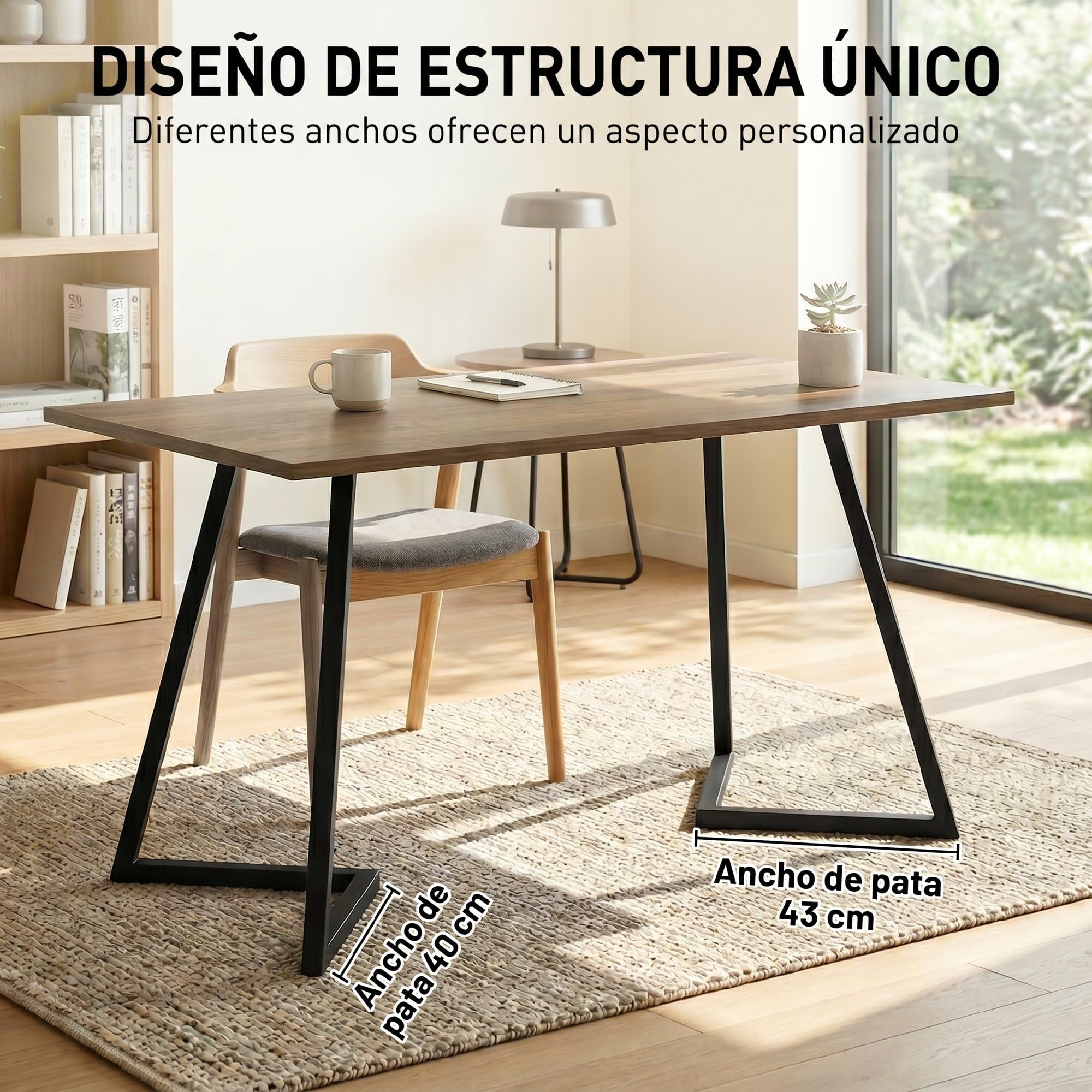 HOMCOM 4 Patas de Mesa de Acero para Mesa de Comedor 43x3x72 cm Negro