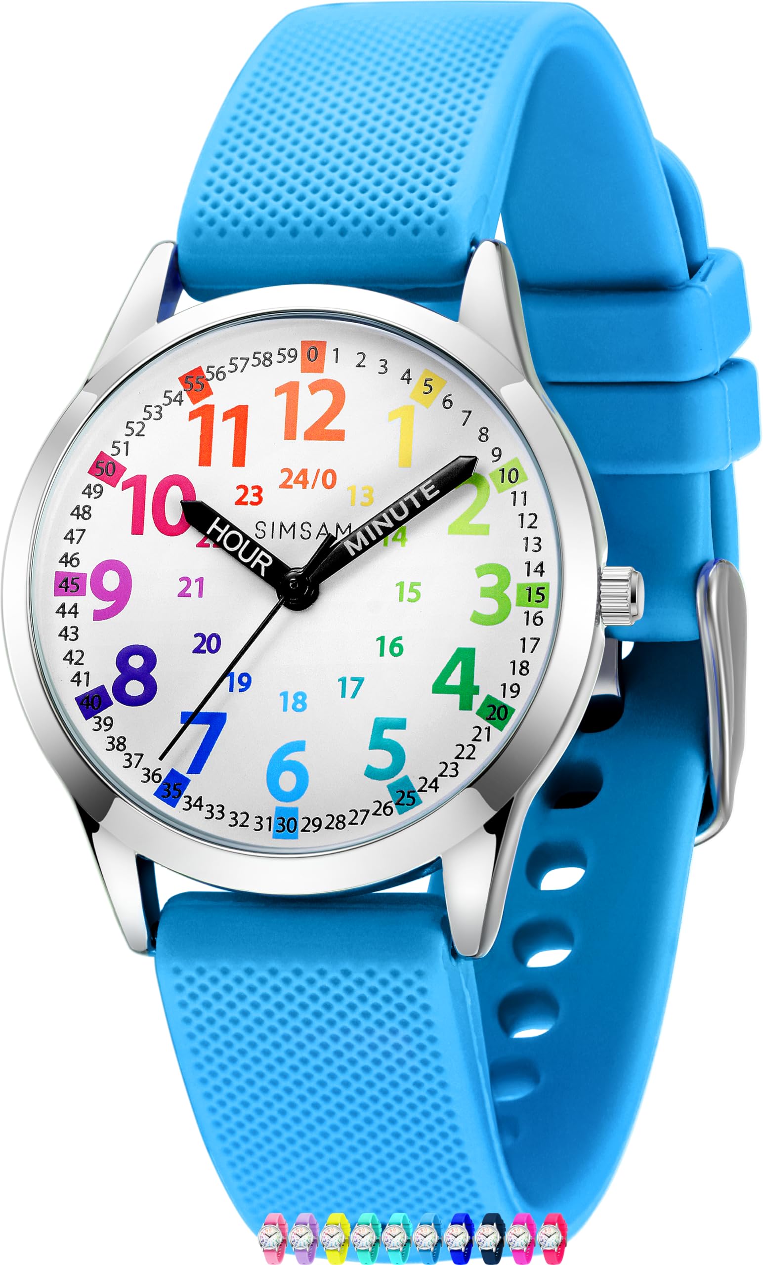 Kids Analog Watch, Learning Watch for Kids 8-12, Waterproof Time Teacher Watches for Boys Ages 5-7 6-8, Easy to Read Educational Girls Watches Ages 8-12, Great Gift Boys Girls Year 4-12 Old Waterproof
