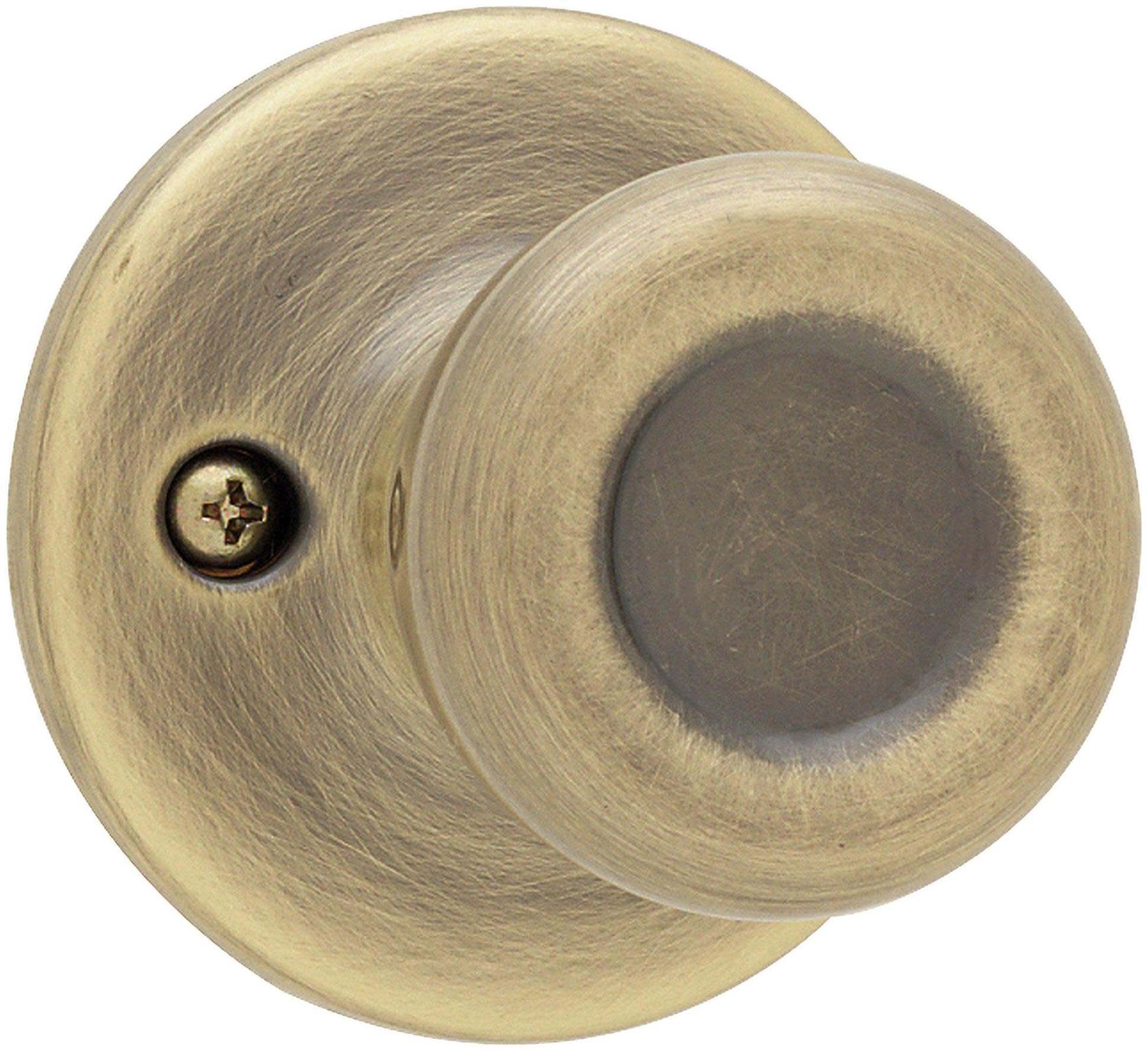Kwikset Tylo Half-Dummy Pantry Closet Doorknob, Antique Brass