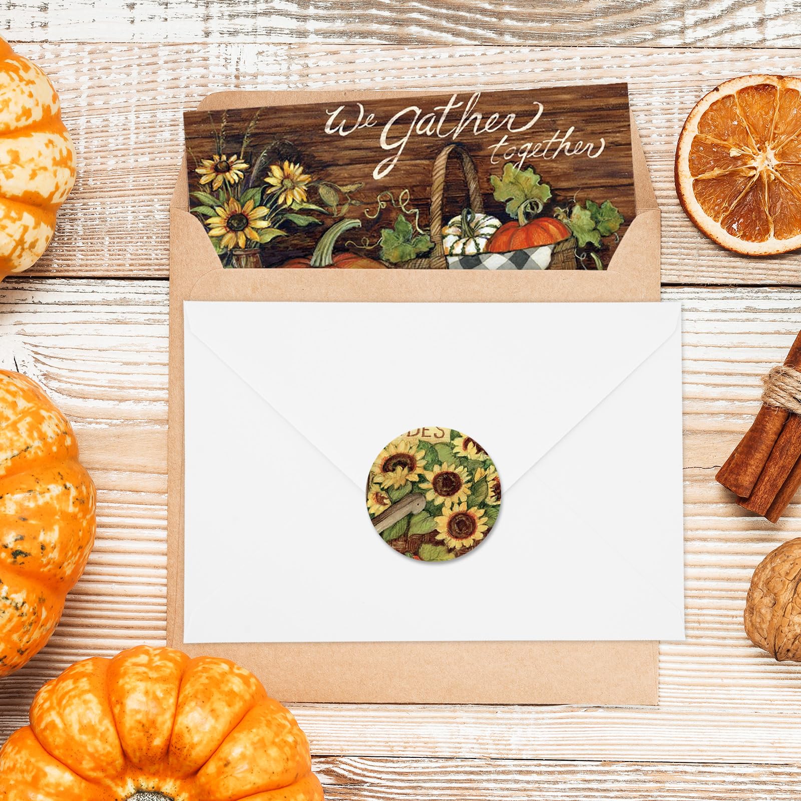 AnyDesign Fall Farmhouse Greeting Cards Set, 36 Packs with Envelopes and Stickers, Rustic Autumn Design, 4 x 6 Inch Cards, Suitable for All Occasions - Image 3
