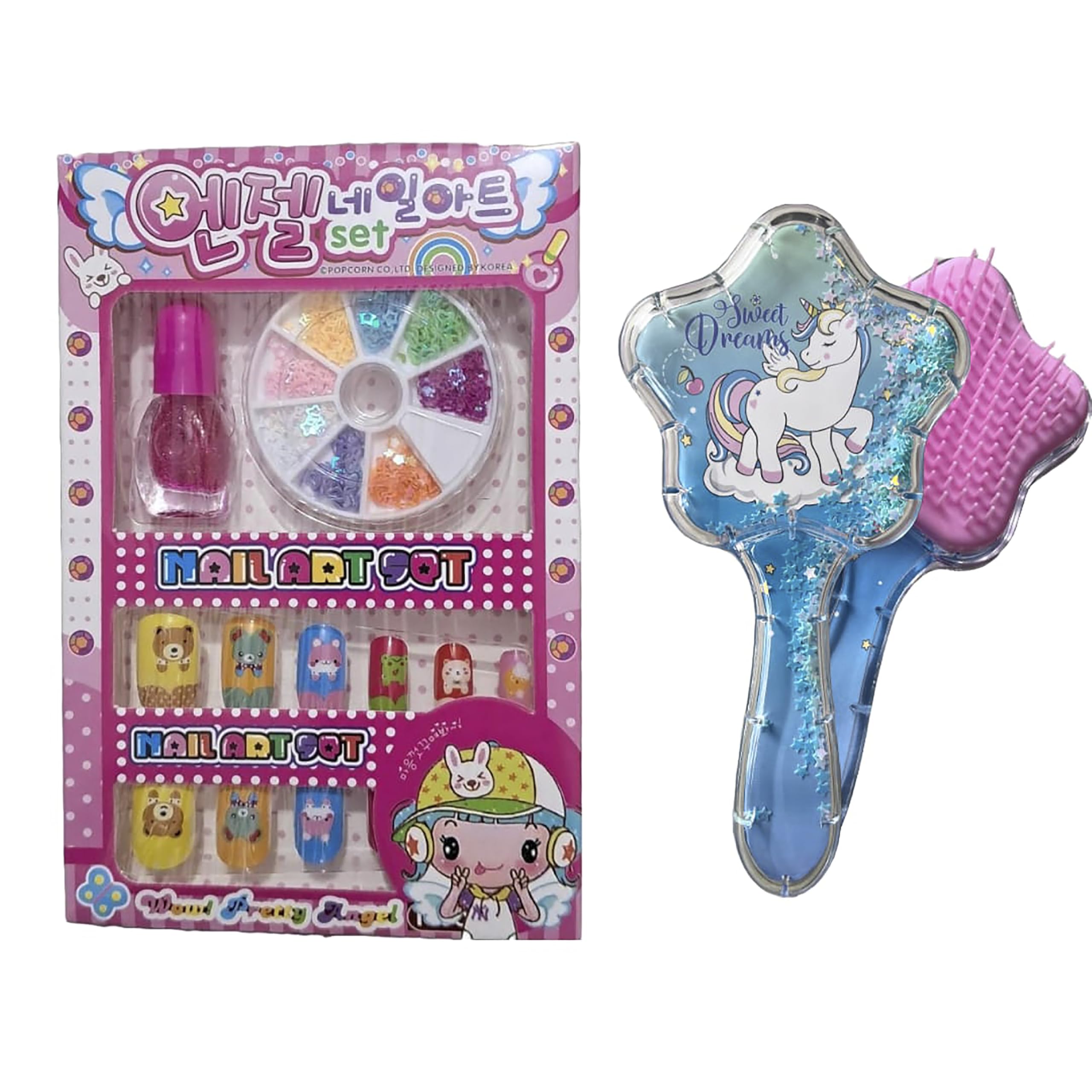 FETE PROPZ 2 In 1 Combo Set Nail Art Make up kit for Girls Kids