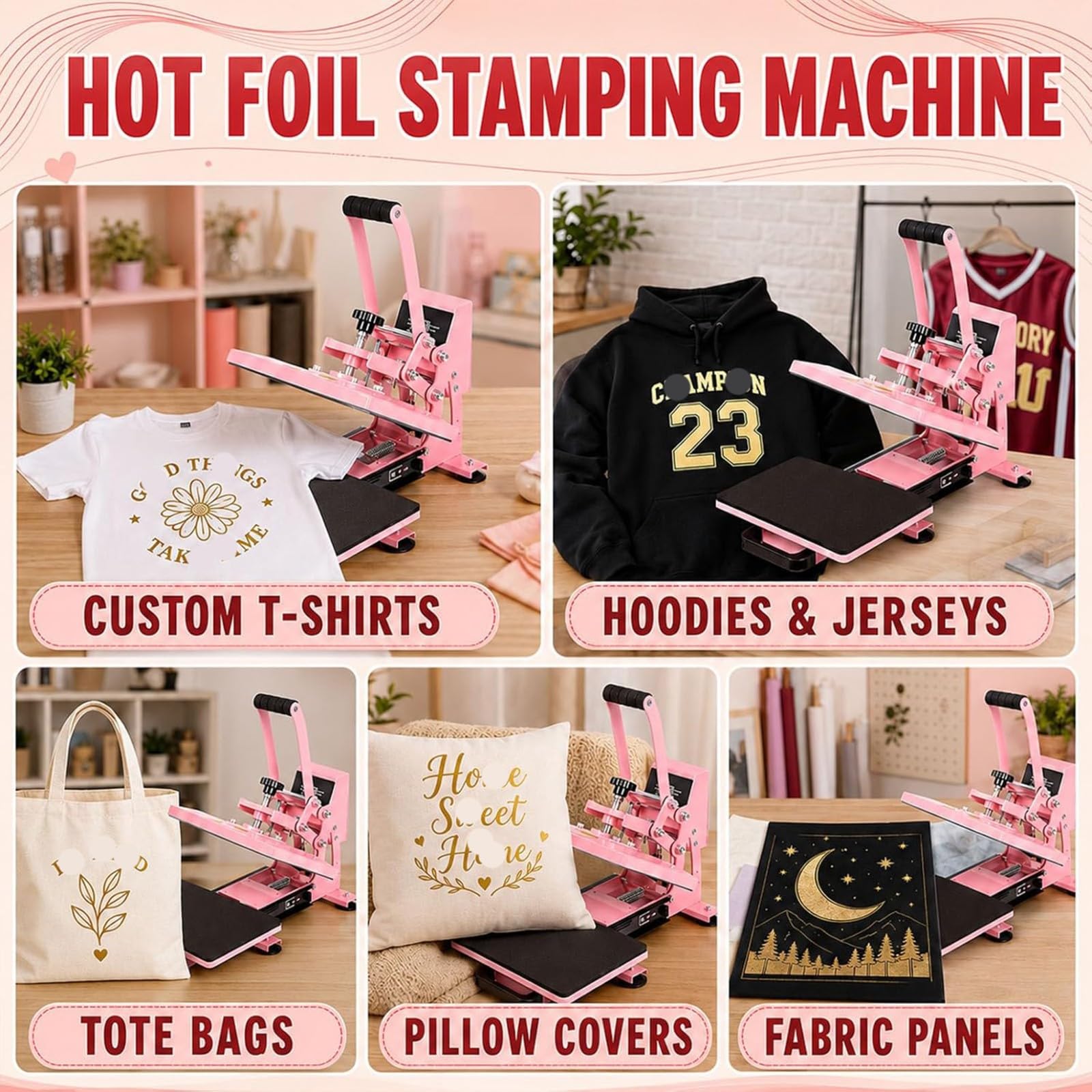 Prensa de Calor 23 * 30 Cm Prensa Textil Prensa de Calor para Camisetas Máquina de Impresión 600 W Multifuncional DIY con Controlador de Tiempo de Temperatura LED Digital 23 * 30cm