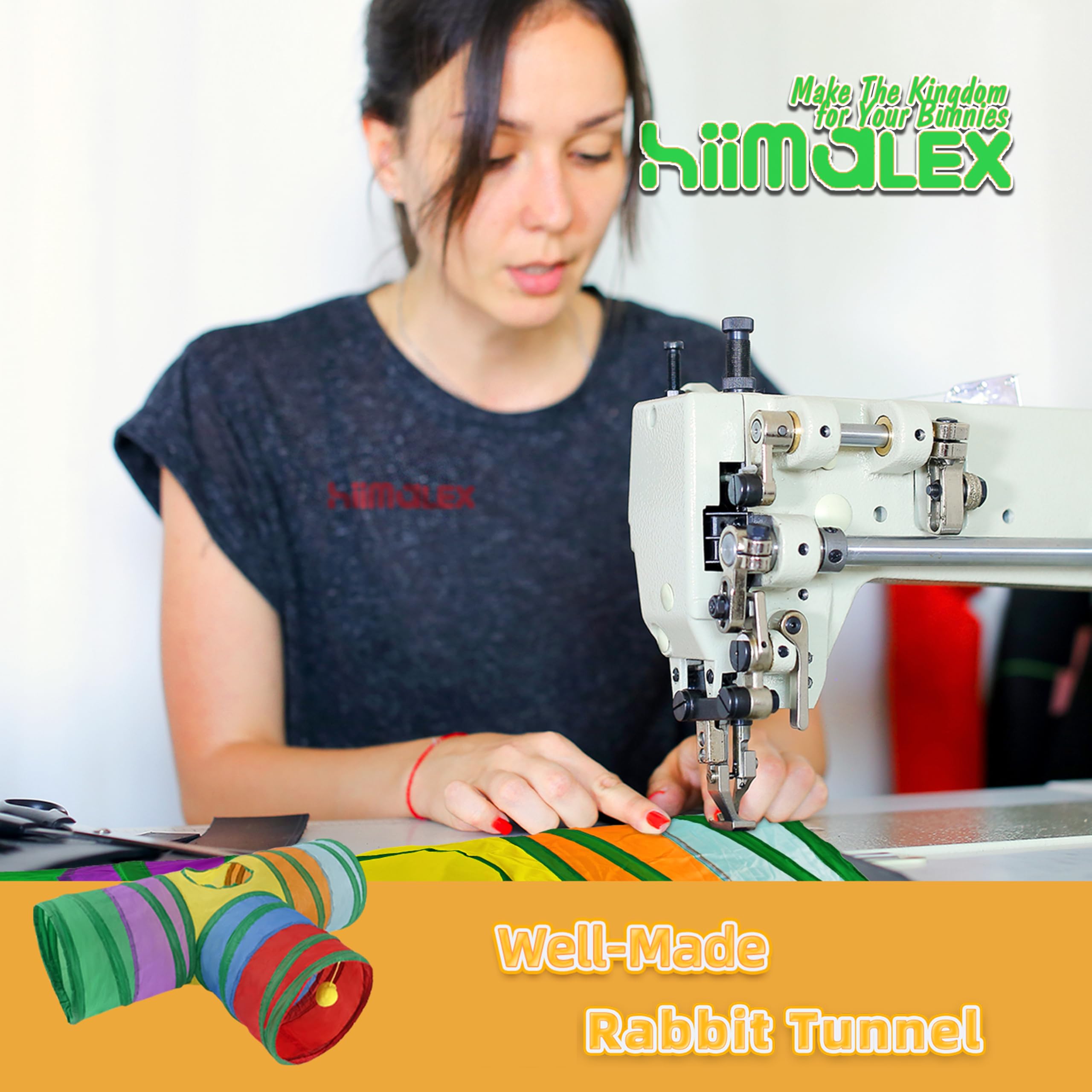 hiimalex Caja de regalo de conejo: castillo de conejo con rampa, cama de felpa, túnel colorido para conejos de interior para jugar, esconder casa con escaleras, tubo, cama de felpa para conejos,