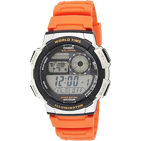 Casio AE-1000W-4B Orologio Uomo Al Quarzo Giapponese – 40 Mm, Con Luce, Sveglia E World Time