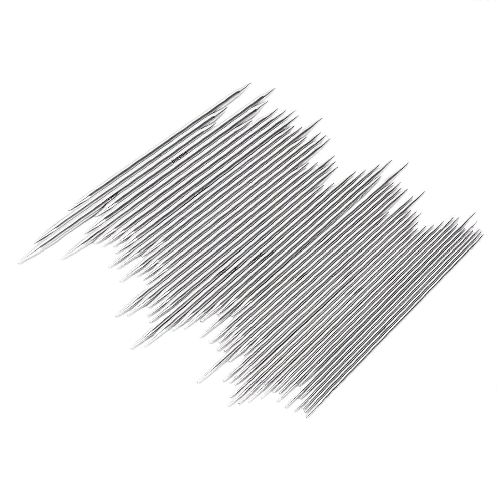 Rengue Set di Ferri da Maglia a Doppia Punta in Acciaio Inossidabile, 55 Pezzi 2,0-5,0 Mm