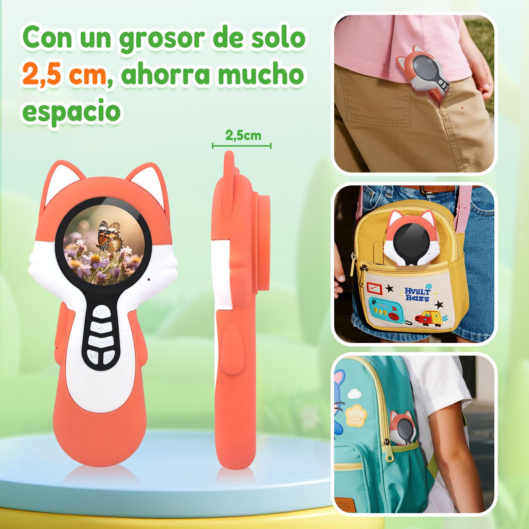 Charmline Microscopio Digital 2 En 1 Para Niños – Cámara Y Microscopio 100X Con Endoscopio, 16GB, Ideal Para Pequeños Exploradores