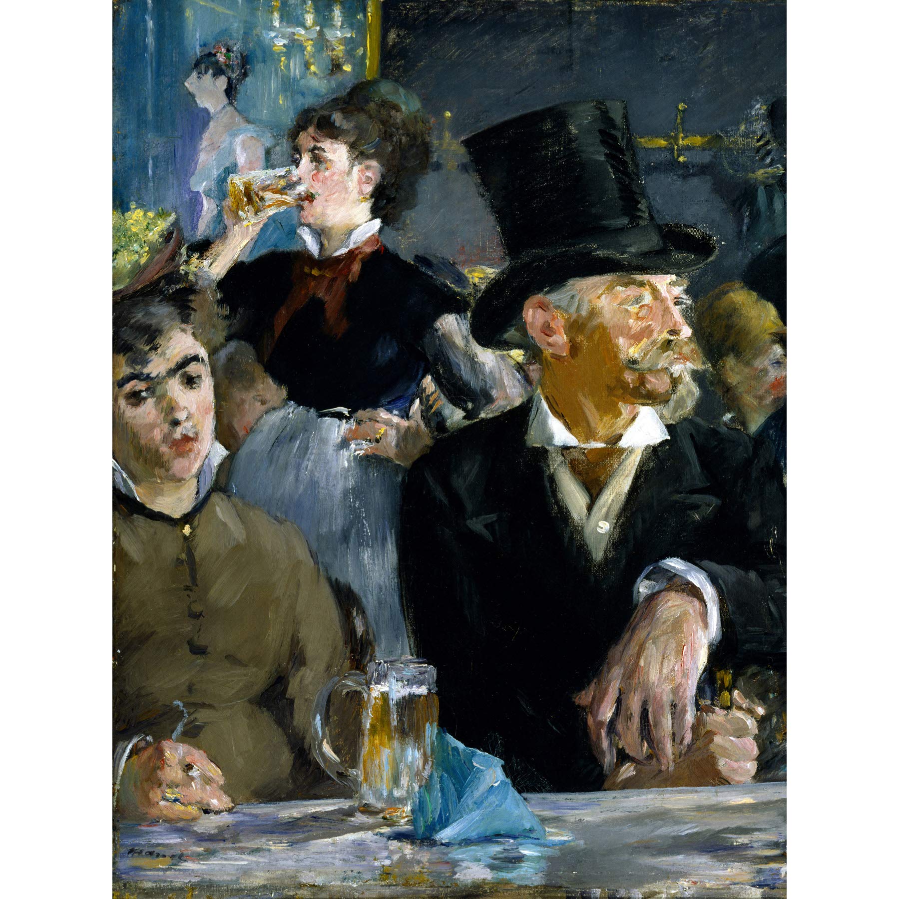 Edouard Manet At The Cafe Large Wall Art Print Canvas Premium Poster Mural