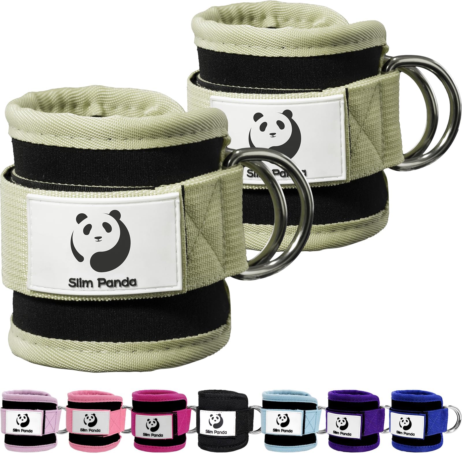 Slim Panda Fitness fußschlaufen kabelzug, Ankle Straps, Verstellbarer fußmanschetten kabelzug mit doppelten D-Ringen und Neoprenstütze