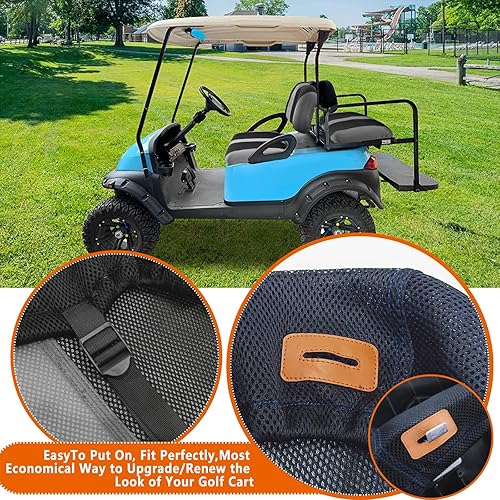 Miniatura 46 de Juego de fundas de asiento de carrito de golf, fundas para asientos delanteros de carrito de golf, ajuste para Club Car Precedent OEM, cojín