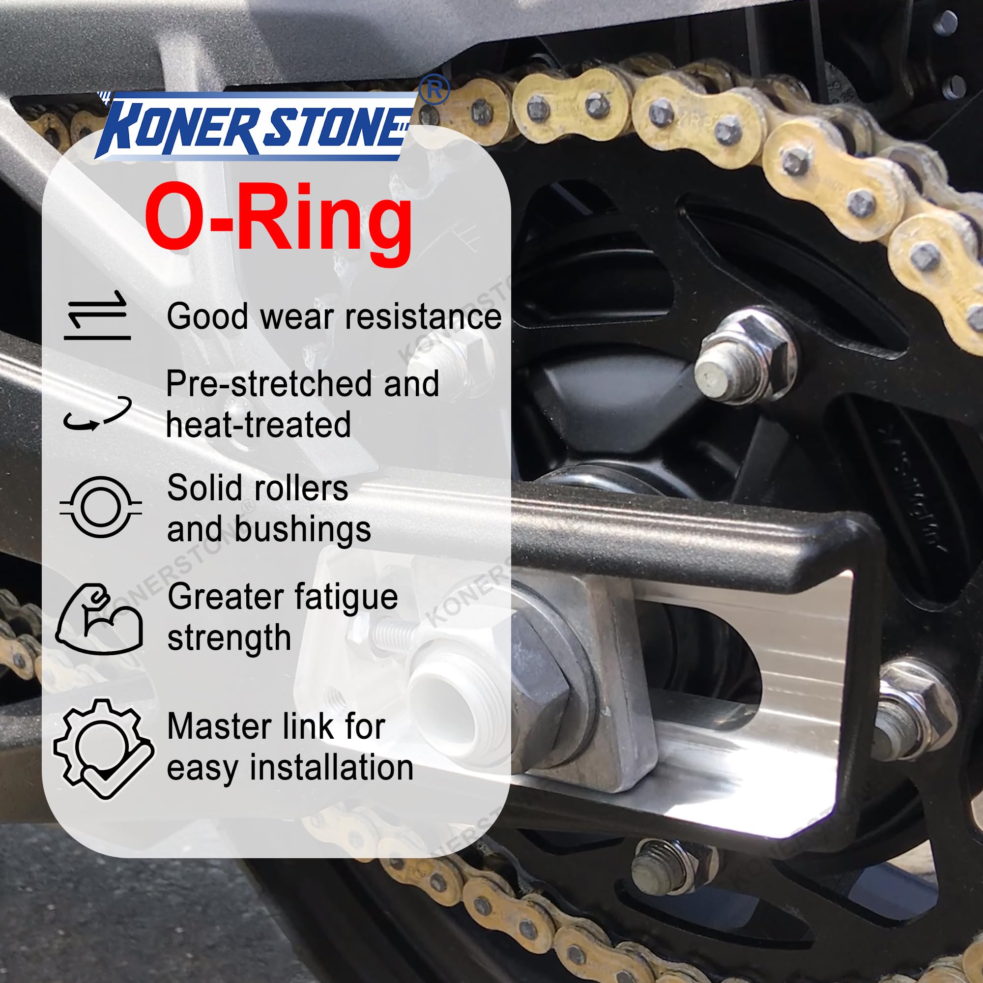 Cadena de Transmisión O-Ring 525-120 Eslabones con Eslabón de Conexión Rápida para Suzuki GSXR 600 1997-2023 DL650 Vstrom 650 / ABS/XT 2004-2023 SV650 SV650S 1999-2010 Accesorios motos Piezas Oro