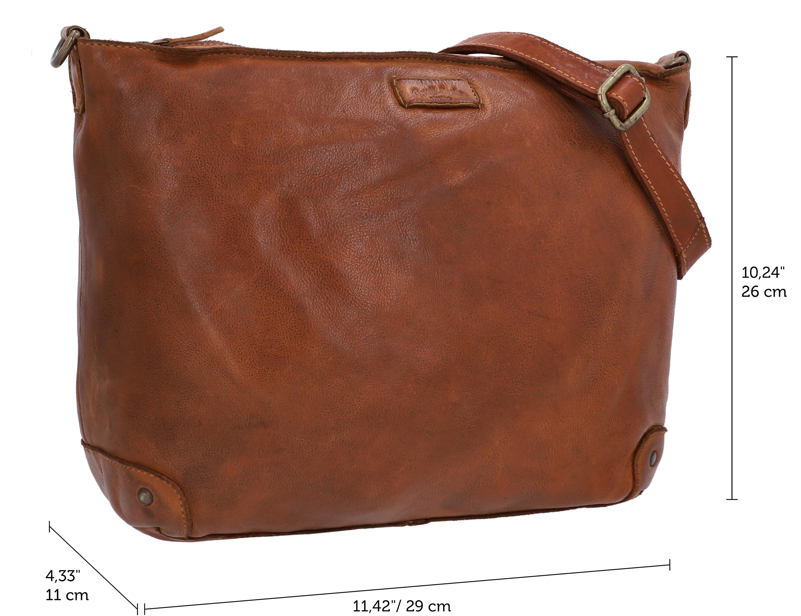 Gusti Handtasche Leder - Suzanne Damen Umhängetasche Ledertasche Vintage Leder