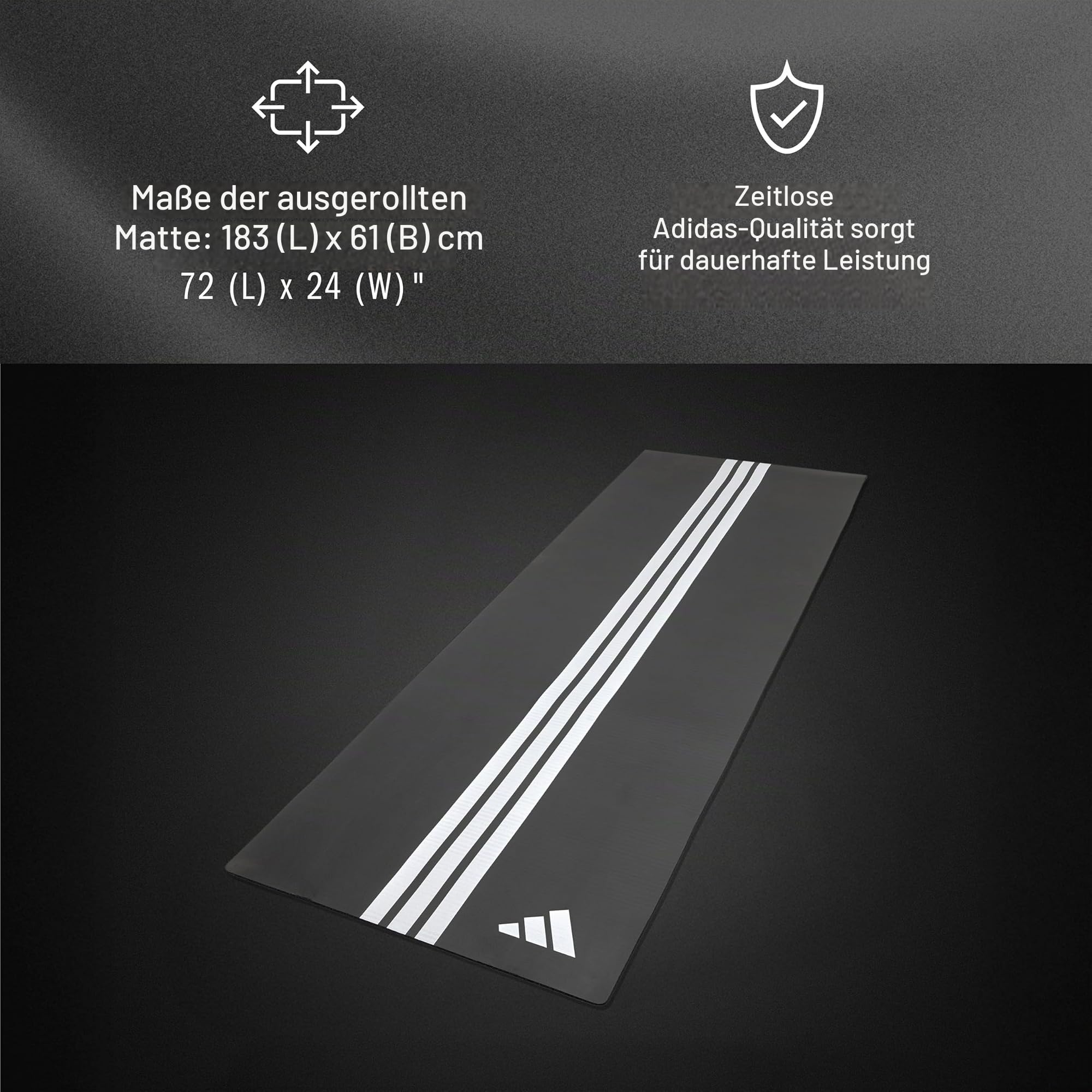 Adidas Yogamatte 8 mm - Rutschfeste Gymnastikmatte & NBR Fitnessmatte
