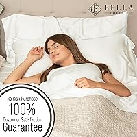 Vista 5 de Bella Coterie - Juego de fundas de almohada de viscosa de bambú de lujo, 100% cultivadas orgánicamente, ultra suave, refrescante, 2 piezas [Blanco]