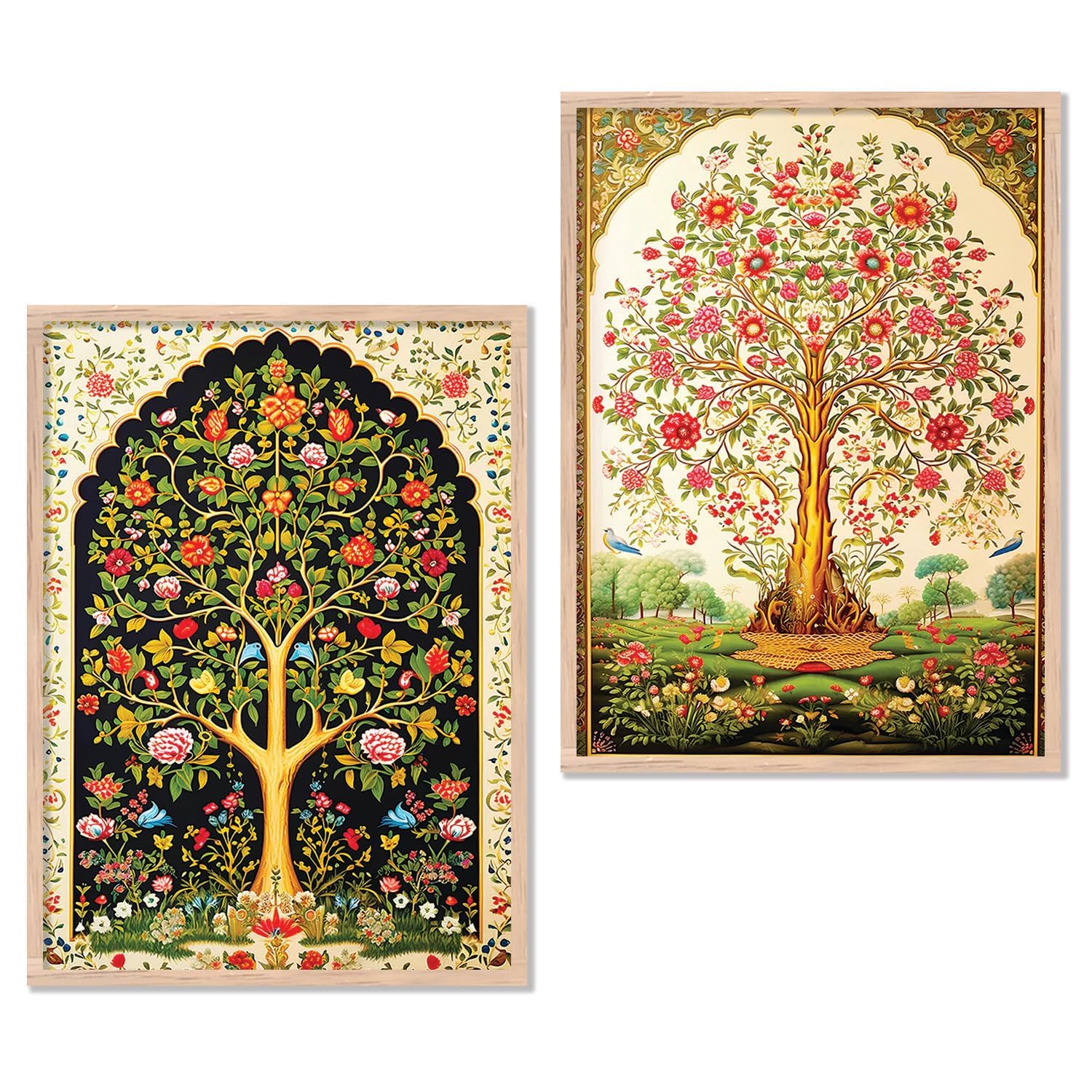 VASL™ Studio Painting with Frame for Home Decoration - Pichwai Painting for Living Room Bedroom Wall Decoration - Pack of 2