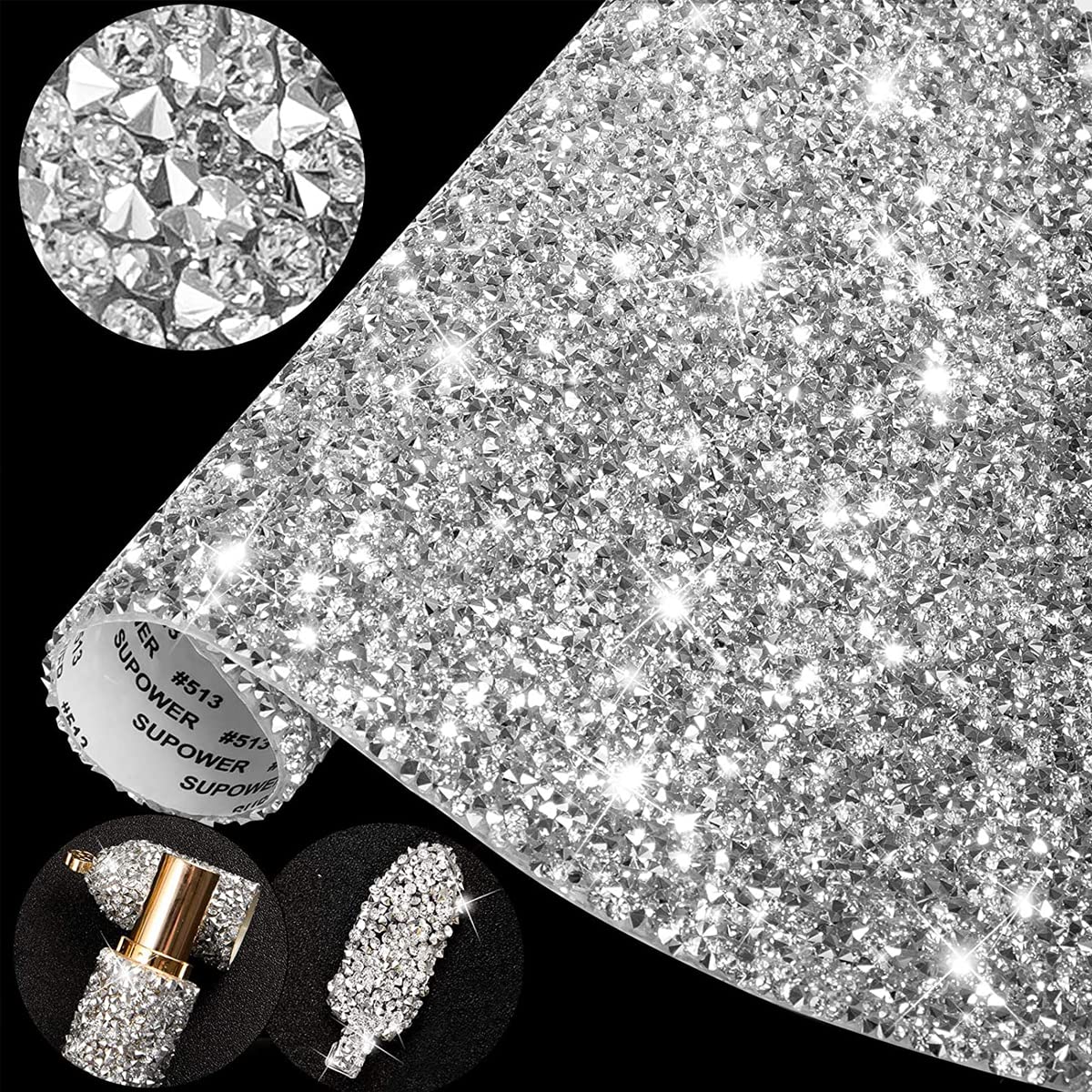 MAYCREATE 1 Roll Self Adhesive Bling Rhinestone Strips Diamond Ribbon, Rhinestones Diamonds Ribbon Bling Wrap For Diy Crafts, Makeup Table, Phone, Party Decor, 9.4" X 15.8", White (B0C2CZLVX4) Amazon Price History, Amazon Price Tracker
